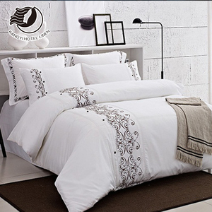 Sábana de lino 50% Algodón 50% poliéster para cama de Hotel, juego de fundas de edredón de lujo, Queen, 300TC - Product Image 5