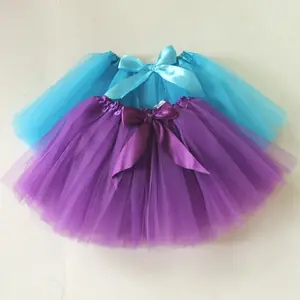 Jupe Tutu de couleur unie pour enfants, taille unie, avec nœud de ruban, vente en gros, d'usine, nouvelle collection