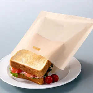 17X19Cm Diskon Besar-besaran Tas Pemanggang Roti Tanpa Tongkat Sandwich Dapat Digunakan Kembali untuk Keju Panggang