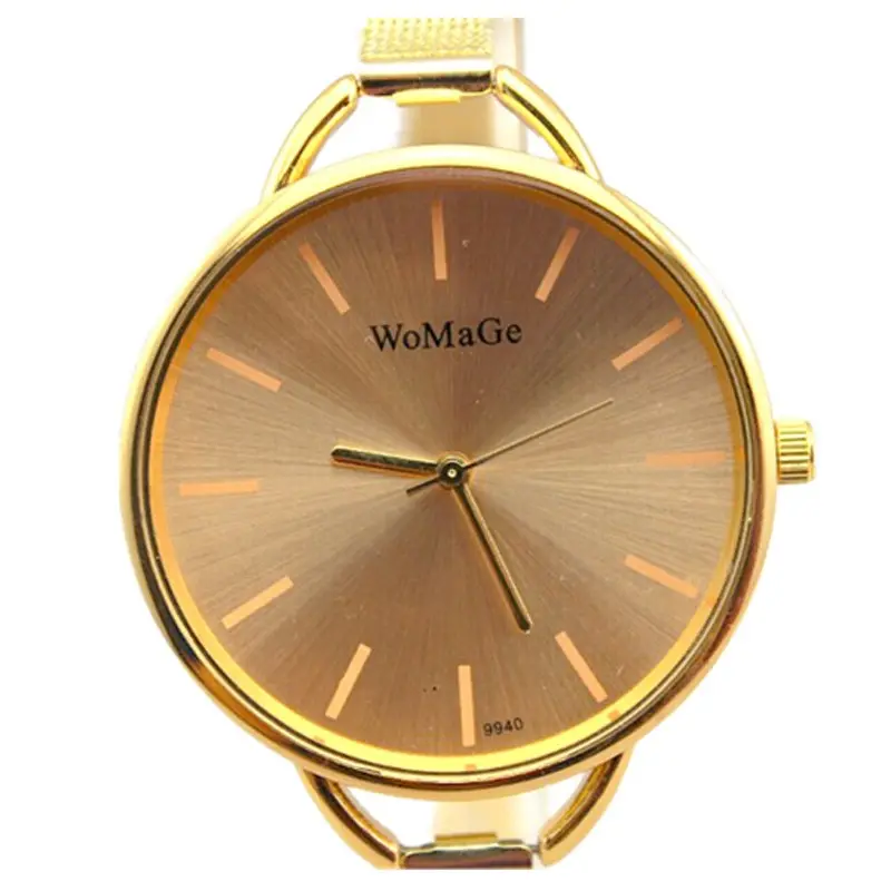 Barato de moda relojes de pulsera para mujeres Venta caliente relojes de oro de moda de diseño de alta calidad de la marca womage reloj de oro