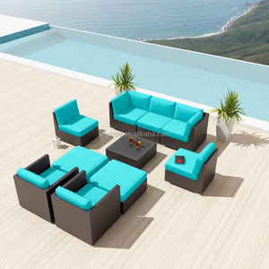 Asientos profunda espresso sorprendente apariencia exterior sofá <span class=keywords><strong>modular</strong></span> jardín con mesas y sillas de ratán sintético - Product Image 2