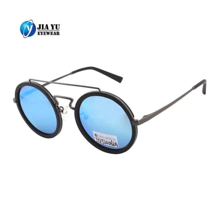 Di alta qualità Xiamen fabbrica personalizzato montatura in acetato cerchio rotondo occhiali da sole in metallo