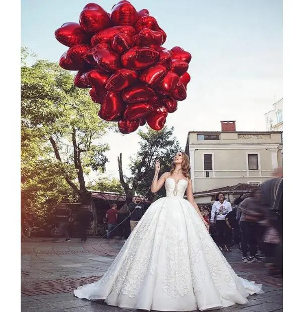 Italiaanse Laatste Fatsoenlijke Prinses Ballon Trouwjurk Voor Bruid