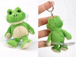 Grosir Mini Mainan Mewah Hewan Keyring OEM Kustom Lucu Anak Stuffed Lembut Mainan Mewah Katak Hijau <span class=keywords><strong>Keychain</strong></span> - Product Image 2