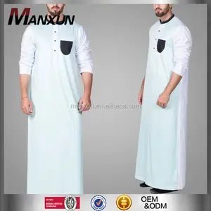 Ultime Burqa Disegno Islamico Stile Manica Lunga Musulmano Uomini Bianchi Thobes Daffah Thobe Jubba Lungo Thobes Arabia Arabo Gown/Robes