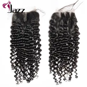 High quality three part bohemian hair lace closure wet and wavy, free sample virgin cuticle aligned mesh hair closure