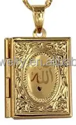 Pendentif de cadre Photo plaqué or, pour hommes, médaillon musulman, Allah, nouvelle mode