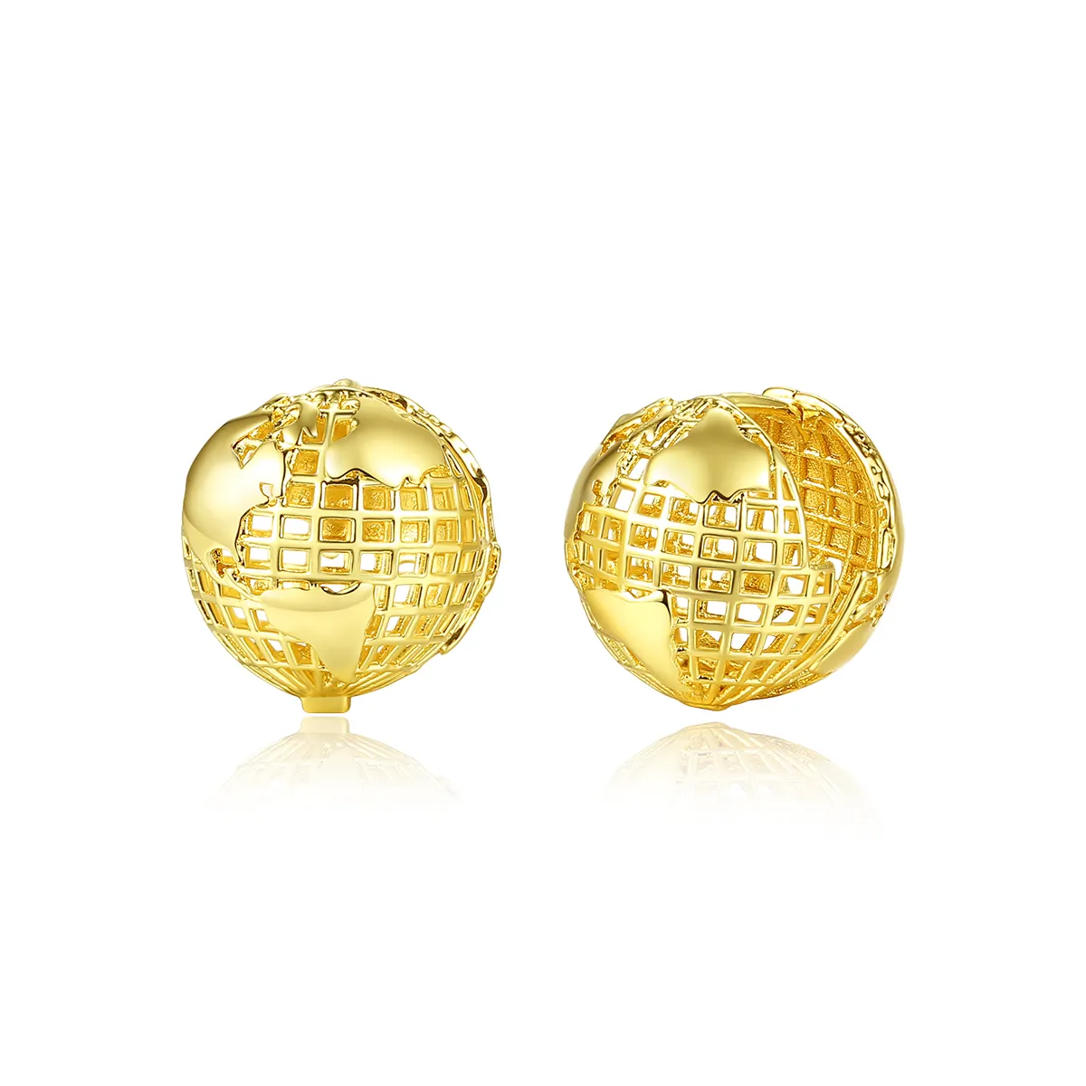 Brincos de gancho com mapa lubotemi, anéis para orelha de bronze dourado brincos huggie para mulheres
