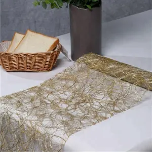 silver sizo web table runner for wedding decoration