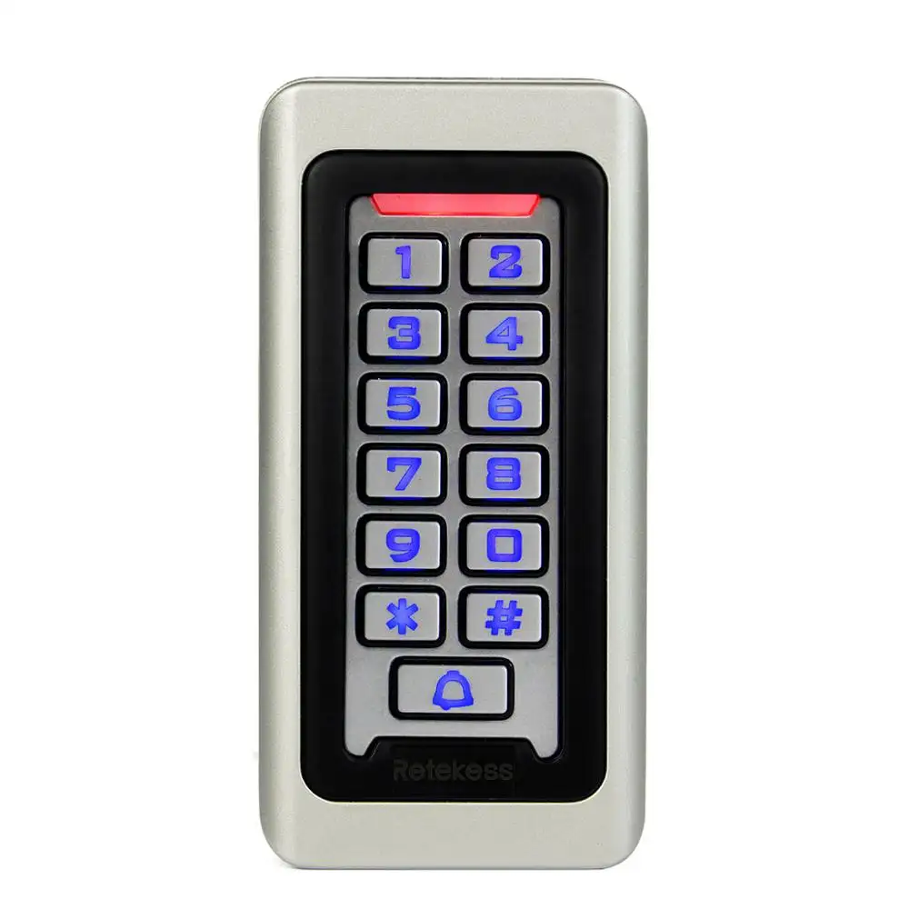 Retekess IP68 Waterproof Metal Case Keypad RFID 125KHz Proximity Card Standalone Access Control with 2000 Users