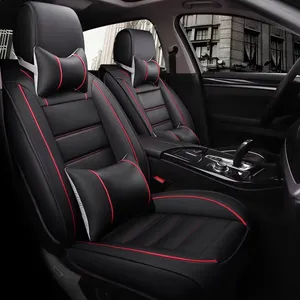 Cuero <span class=keywords><strong>de</strong></span> la PU <span class=keywords><strong>de</strong></span> conjunto completo cubiertas <span class=keywords><strong>de</strong></span> asiento <span class=keywords><strong>de</strong></span> <span class=keywords><strong>coche</strong></span> Universal <span class=keywords><strong>Protector</strong></span> <span class=keywords><strong>de</strong></span> asiento <span class=keywords><strong>de</strong></span> <span class=keywords><strong>coche</strong></span> con negro y línea roja - Product Image 1