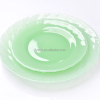 Luxuriöser Glas-Teller in Jade-Farbe für Heimdekoration und Glas-Geschirr