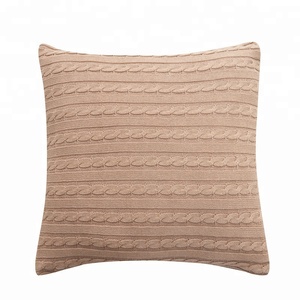 Wholesale High Quality Cotton 45x45cm Vintage <strong>Cushion</strong> Cover Solid Knitted Square <strong>Beige</strong> Pillows Case Car Sofa Home - Product Image 6