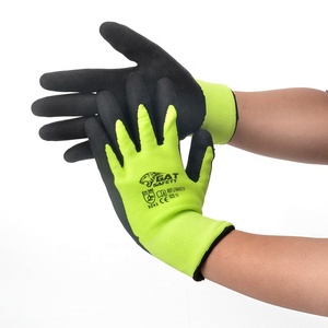 Micro Mousse Sable Noir Gants Enduits De Latex Avec Double Doublure En Polyester - Product Image 6