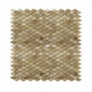 Popolare Cucina Backsplash mattonelle di mosaico di finitura beige <span class=keywords><strong>travertino</strong></span> levigato Diamante mattonelle di mosaico - Product Image 5