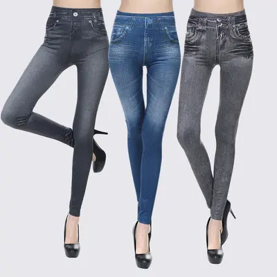 Grosir Pakaian Sehari-hari Dewasa Jahitan Bagus Legging Wanita Push Up Jeans Legging Ketat Wanita Celana Ramping