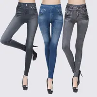Dyegold Jean Leggings for Women Denim Print Fake Jeans Look Like Leggings  Sexy Stretchy High Waist Slim Skinny Jeggings Capri