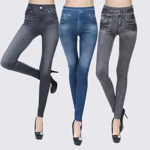 Bán Buôn Đẹp May Mặc Hàng Ngày Dành Cho Người Lớn In Ladies Xà Cạp Push Up Jeans Phụ Nữ Skinny Xà Cạp Quần Lót Mỏng