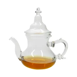 新款热卖批发400毫升耐热硼硅酸盐玻璃法国茶壶摩洛哥茶杯壶套装