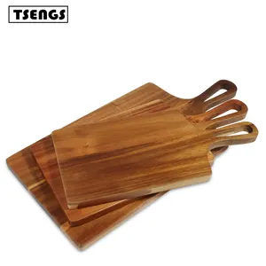 China suppliers custom logo acacia wood 3pcs bread board wooden cutting board