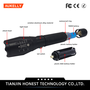 اليابان صنع T6 <span class=keywords><strong>LED</strong></span> 1*18650/3 * 3a بالطاقة زوومابلي المسؤول المباشر <span class=keywords><strong>led</strong></span> التكتيكية مصباح كشاف قابل لإعادة الشحن - Product Image 5