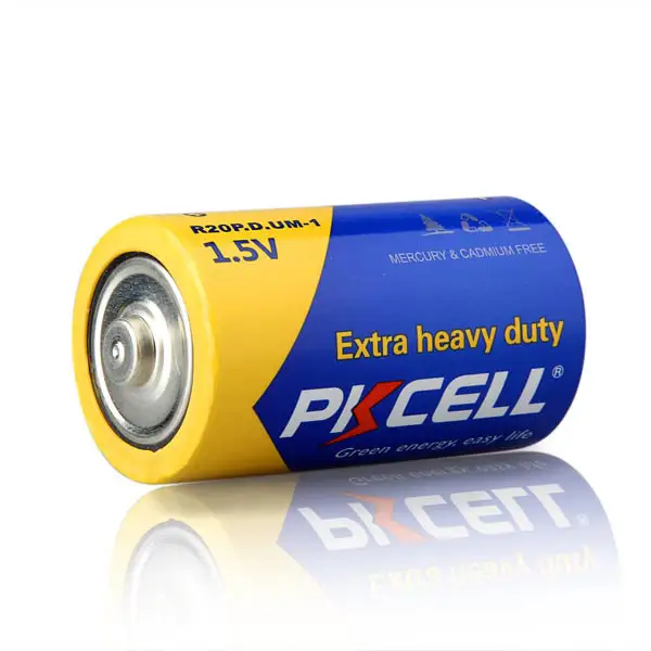 Pkcell गर्म बेच अतिरिक्त भारी शुल्क डी r20 बैटरी um1 1.5v बैटरी के लिए गैस स्टोव फ्लैश लाइट आदि