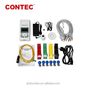 Contec ECG90A คลื่นไฟฟ้าหัวใจ12ตะกั่วหลายภาษา3ช่องสัมผัสเครื่อง ECG/EKG,