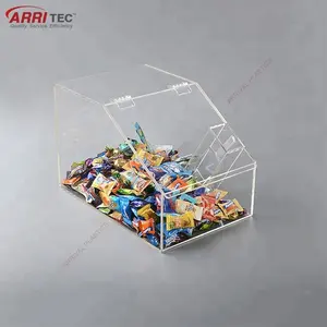 Clear Customized Plexiglass Bulk Grain Bins With Scoop Candy Box