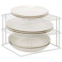 Égouttoir à vaisselle et support à assiettes portable en fil métallique à 2 niveaux, non pliable, durable, de haute qualité pour solution de rangement domestique