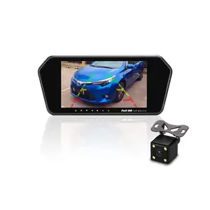 Hoge Resolutie 7 Inch Kleuren Tft Lcd Car Achteruitkijkspiegel Monitor 7 Inch 16:9 Scherm Dc 12V Auto Monitor voor Dvd Camera