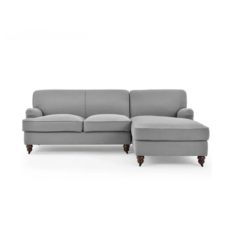 Three Seat Grey Fabric fancy couch living room corner sofa bed with reclining headrest