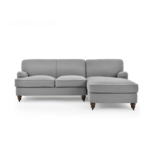 Ba Chỗ Ngồi Xám Vải Ưa Thích Ghế Phòng Khách Góc <span class=keywords><strong>Sofa</strong></span> Giường Với Ngả Tựa Đầu - Product Image 1