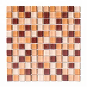 Vente chaude 25x25 Carré Verre Tuile de Mosaïque pour La Décoration Murale