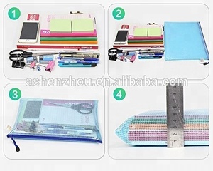 โฟลเดอร์แฟ้มพลาสติกใสแบบกำหนดเองขนาด A4 PVC Mesh กระเป๋าเอกสารพร้อมซิปสำนักงานเครื่องสำอางอุปกรณ์อุปกรณ์อุปกรณ์เดินทาง - Product Image 5
