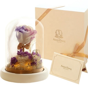 Rose éternelle sous dôme de verre, fleur préservée, pour la saint-valentin, nouveau Design, pour la saint-valentin, 2019 - Product Image 4