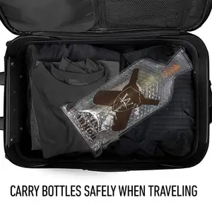 قابلة لإعادة الاستخدام السفر النبيذ زجاجة ويسكي البلاستيك كم وقائي حقيبة