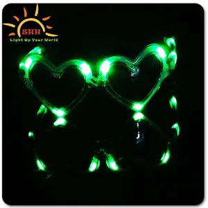 Glow Fashionable Cool Heart-Shaped Light Up Fashion LED Flashing Sunglasses Factory