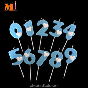 Vela de <span class=keywords><strong>Cumpleaños</strong></span> Gigante con Forma de Corazón y Número, Color Azul Claro, para Decoración de Pasteles, Envío Rápido - Product Image 1