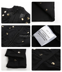 2017 negro Madi viste los vestidos largos del vendaje del perno prisionero de <span class=keywords><strong>la</strong></span> señora de <span class=keywords><strong>la</strong></span> manga de las mujeres - Product Image 3