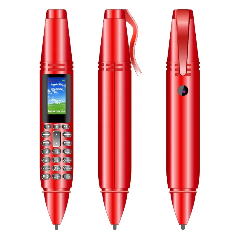 UNIWA AK007 दोहरी सिम 0.96 इंच स्क्रीन बीटी डायलर कैमरा और आवाज रिकॉर्डर जादू आवाज जीएसएम कलम आकार का मोबाइल फोन