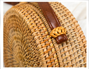 Sac fourre-tout d'été rétro en rotin tressé pour femme, forme coquillage naturel, idéal pour la plage et l'usage quotidien au printemps – Vente en gros - Product Image 3