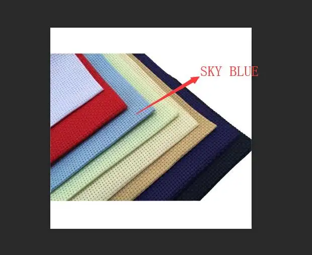 14 गिनती (14 सीटी) 150X100cm हल्के नीले रंग ऐदा क्लॉथ <span class=keywords><strong>पार</strong></span> <span class=keywords><strong>सिलाई</strong></span> कपड़े सफेद/लाल/काले अच्छी गुणवत्ता मुफ्त शिपिंग