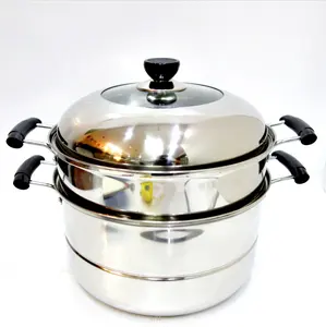 Cheap Price Steamer Pot 2 Layers Stainless Steel Pot Food Steamer Cooking Pots