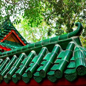 Bahan bangunan antik ubin hijau tua ubin atap gaya Asia Tiongkok