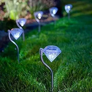 Ночники в форме драгоценности для дорожек, садовый светодиодный фонарь на солнечной батарее