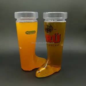 <strong>Plastic</strong> Sustainable Clear Beer Boot <strong>Mug</strong> 20oz with Customizable Logo for Party - Product Image 1