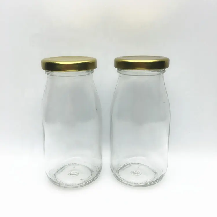 Petits bouteilles vides en verre de 200ml, avec couvercles métalliques, de haute qualité, 10 pièces