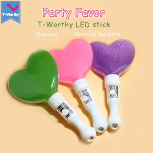 Party Favor Colorful Custom Logo Heart Shape Led Flashing Stick LED Light Up Stick