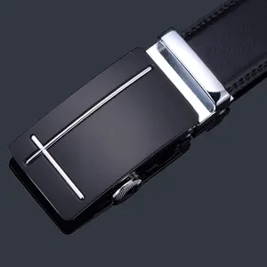 Men's fashion trends cowhide genuine leather belt automatic buckle belts