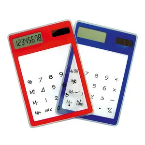 Hoge Kwaliteit Transparante Calculator Student Briefpapier Ultradunne Solar Mini Draagbare Rekenmachine